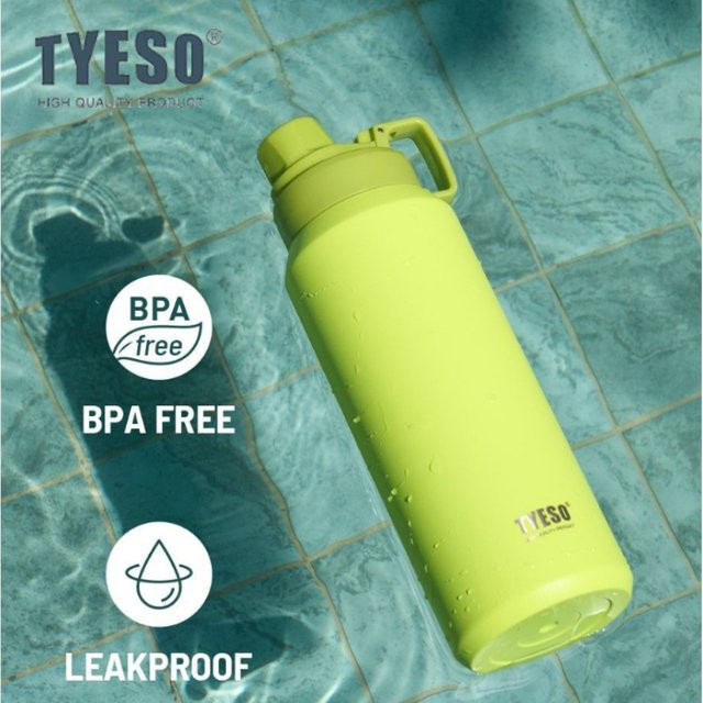TYESO Isolierte Sportflasche aus Edelstahl mit Griff und Flip-Deckel, Blau, 750ml/900ml/1200ml/1500ml - Bild 1