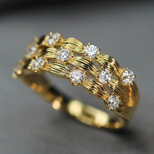 YIRAN Jewelry Eheringe, Gold, Zirkonia, Damen, Verlobung - Bild 1