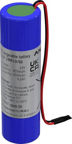 Ansmann Spezial-Akku 18650 Li-Ion mit Kabel, 3,6V, 2550 mAh, Blau - Bild 1