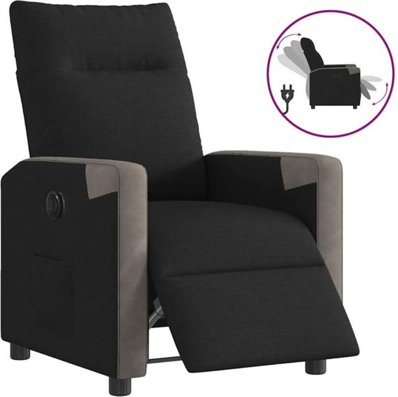 Elektrischer Relaxsessel aus Stoff in Schwarz und Grau von vidaxl im modernen Design - Bild 1