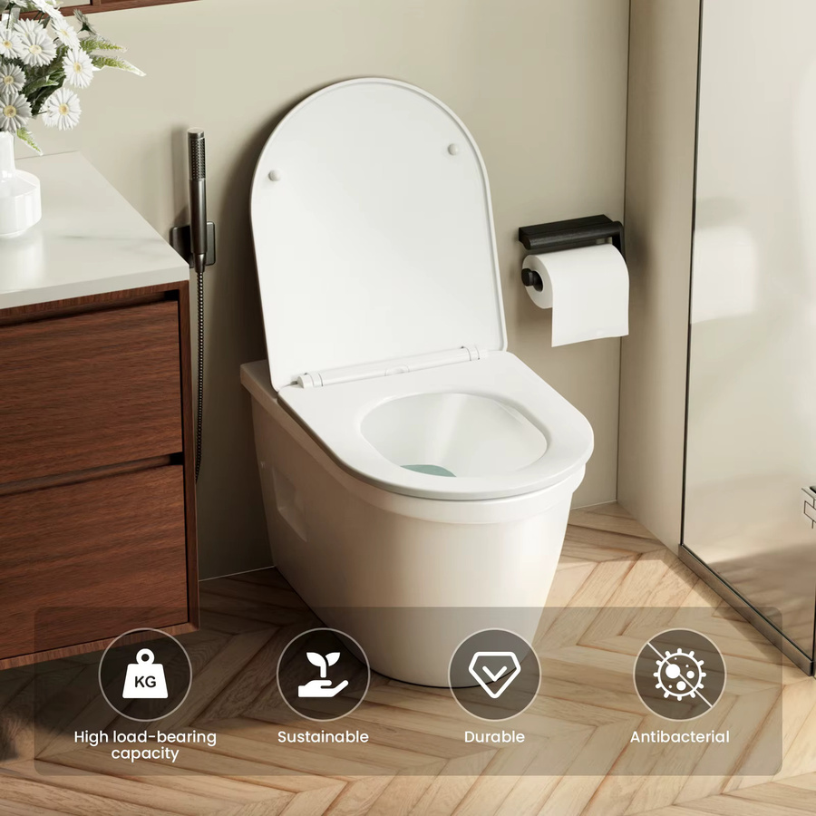 Sofetiy max WC-Sitz D-Form in Weiß mit Absenkautomatik und Schnellbefestigung, B: 44 cm, T: 36 cm - Bild 2