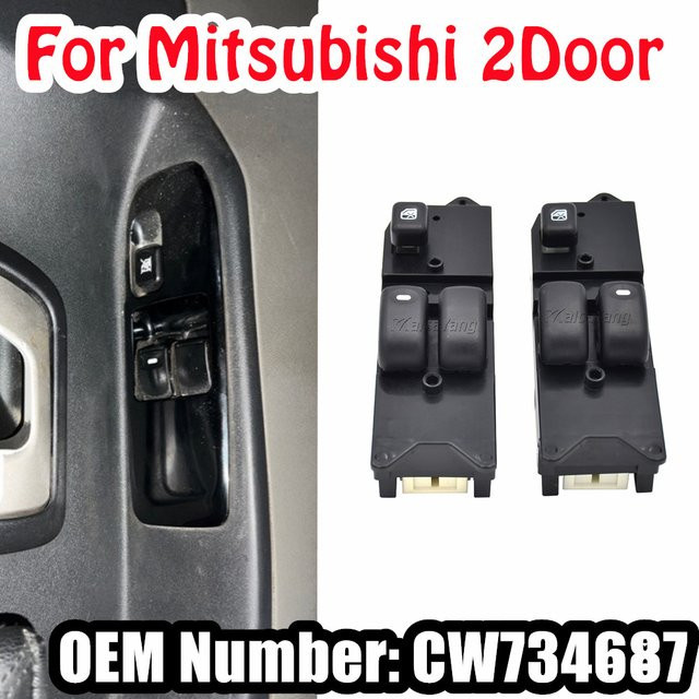 Malcayang Elektrischer Fensterheberschalter in Schwarz für Mitsubishi 2-Türer (Links- und Rechtslenker) - Bild 1
