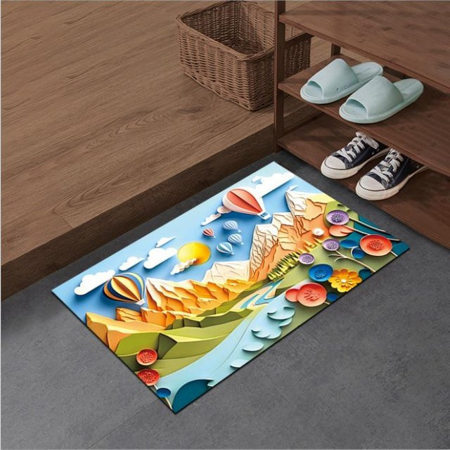 Saugfähige Kieselgurmatte Ballon-Serie von Yiran Furniture, rutschfeste und schnelltrocknende Badezimmer-Fußmatte in Multicolour, B: 80 cm, T: 50 cm - Bild 1