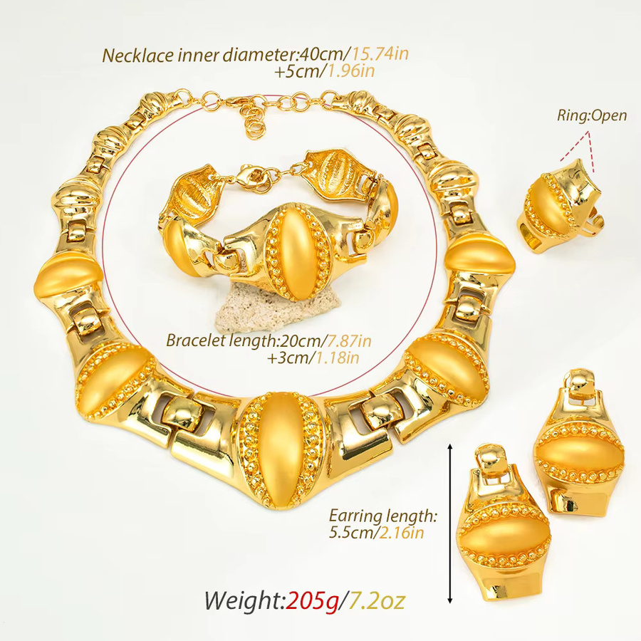 GZJPEI Schmuckset, 18K Vergoldet, Gold, Unisex - Bild 2
