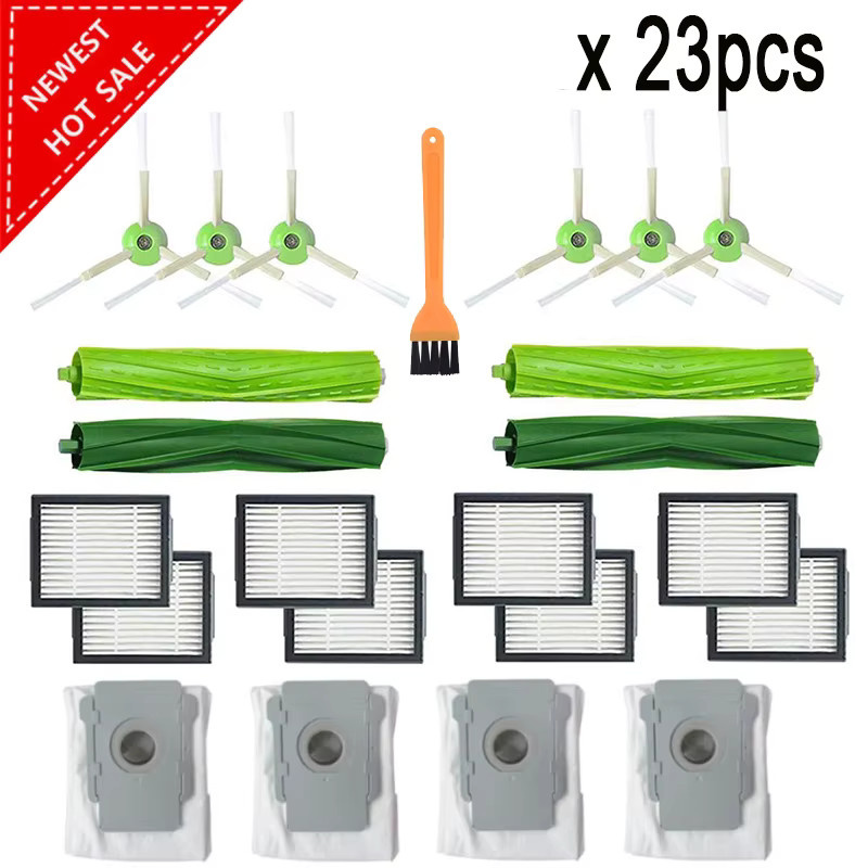 Ersatzteil-Set für iRobot Roomba I7 E5 E6 I Serie Roboterstaubsauger mit Staubbeuteln, Rollbürste, HEPA-Filter und Seitenbürsten - Bild 1