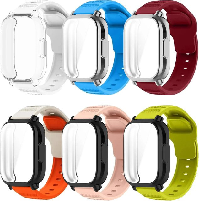 Xiaomi Uhrenarmband Silikon, PC-Schutzhülle, Weiß, Unisex - Bild 1