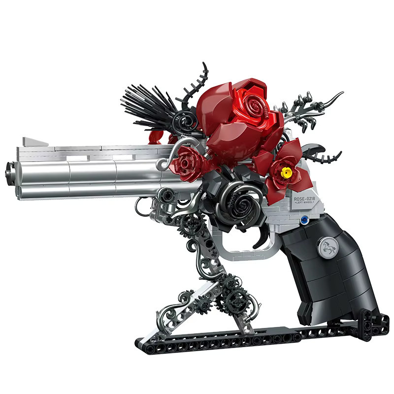 JAKI Mechanische Bausteine Rose Rot 631 Teile DIY Modellbausatz für Kinder und Desktop Ornamente - Bild 3