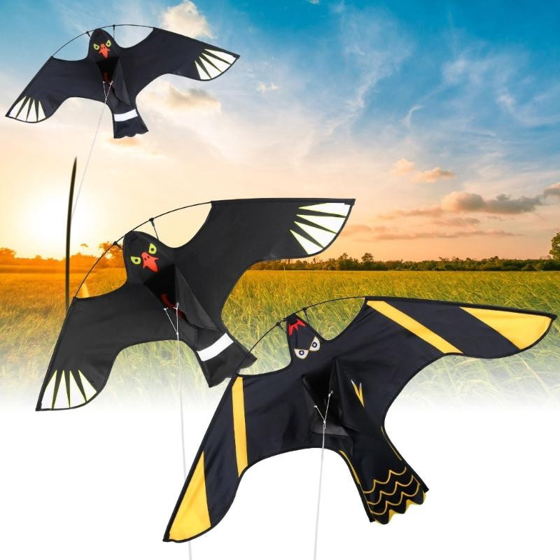 Winddichte Vogelabwehr als fliegender Drachen aus Nylon mit Kunststoffrahmen für den Pflanzenschutz - Bild 2