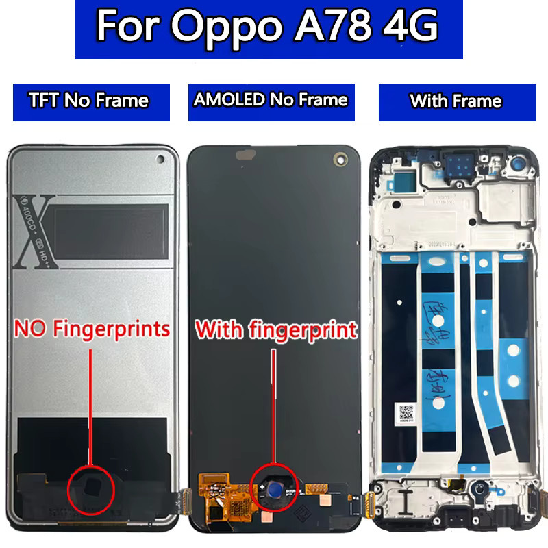 Oppo A78 4G/5G AMOLED Display Ersatz mit Touchscreen Digitizer Baugruppe in Schwarz - Bild 3