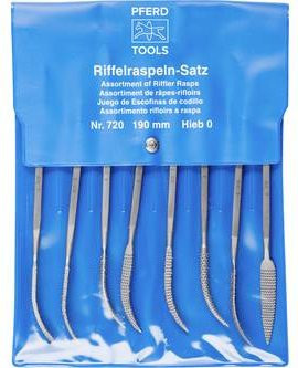 PFERD Präzisions-Riffelfeilen-Set Typ 720 P, Schweizer Hieb 0, grob, Länge: 190 mm - Bild 1