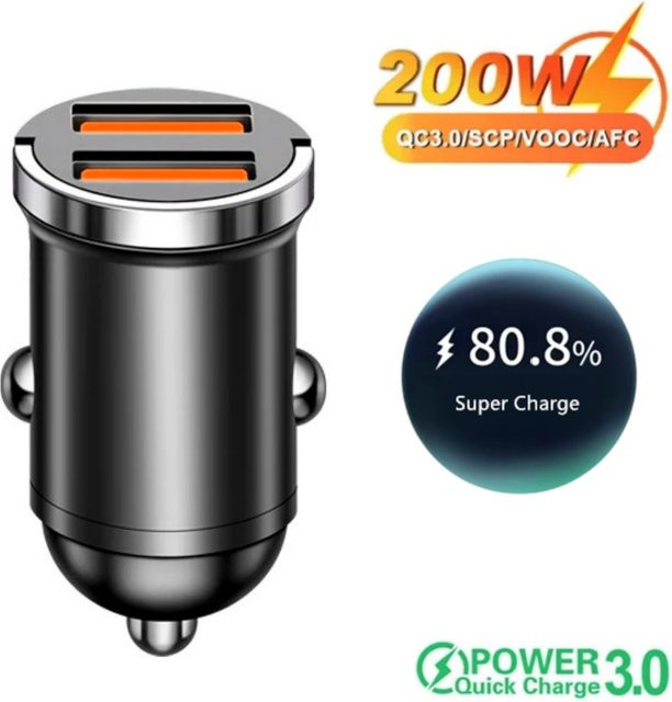 Mini-Autoladegerät mit 100W QC3.0 und zwei USB-C Anschlüssen für schnelles Laden, universeller Autoadapter für Xiaomi, Samsung und iPhone - Bild 1