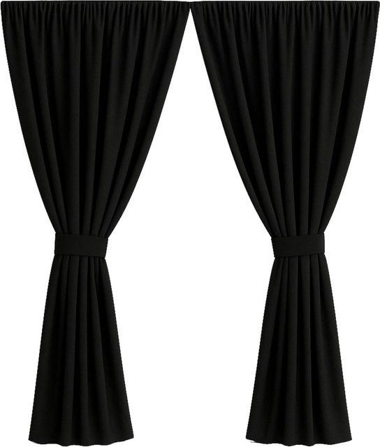Setgarden Curtain Garden Outdoor Vorhang Schwarz, 2 Stück, B: 155 cm, H: 220 cm - Bild 1