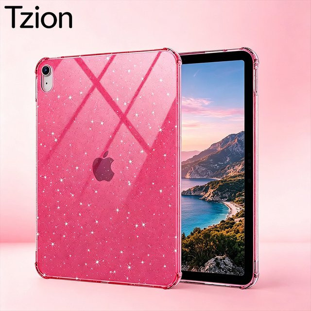 Glitzer TPU-Hülle mit Air Bumper für iPad Air, mini und Pro von tzion in Gelb oder Pink - Bild 1