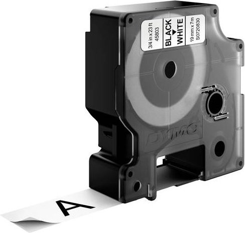DYMO D1 Schriftbandkassette 45803, Farbe: Weiß mit schwarzer Schrift, Breite: 19 mm, Länge: 7 m - Bild 2