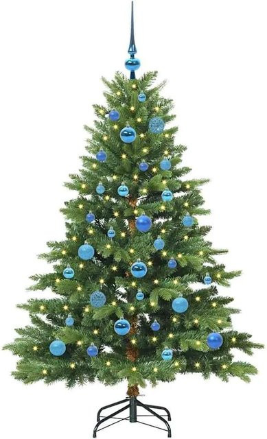 vidaXL Künstlicher Weihnachtsbaum in Grün mit 150 warmweißen LEDs, Höhe: 150 cm, aus PE und PVC - Bild 1