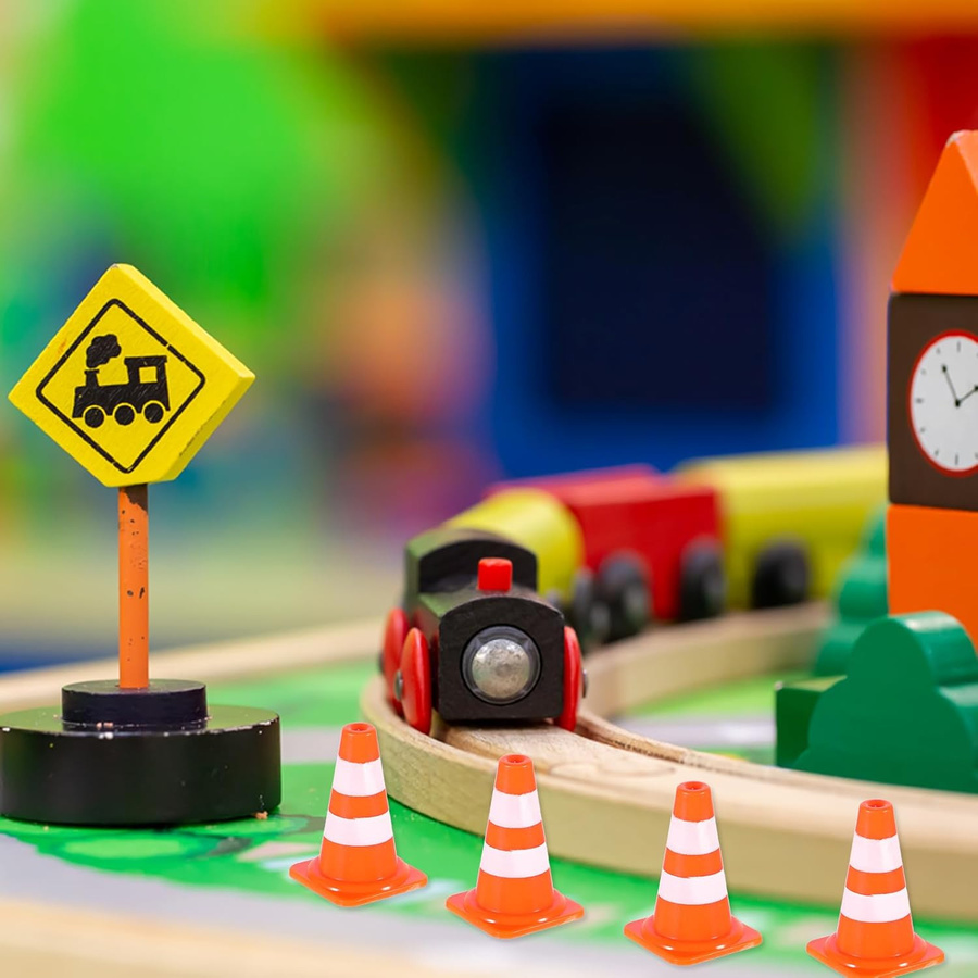Yiran toy Mini-Verkehrskegel Miniatur-Schilder Absperrungen 10-teiliges Set - Bild 3