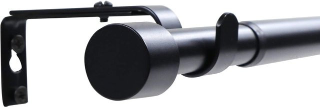 Deco-Raum Gardinenstangen Set ausziehbar 1-Lauf Kappe Flexa Schwarz Ø 16/19 mm 160-300 cm - Bild 1