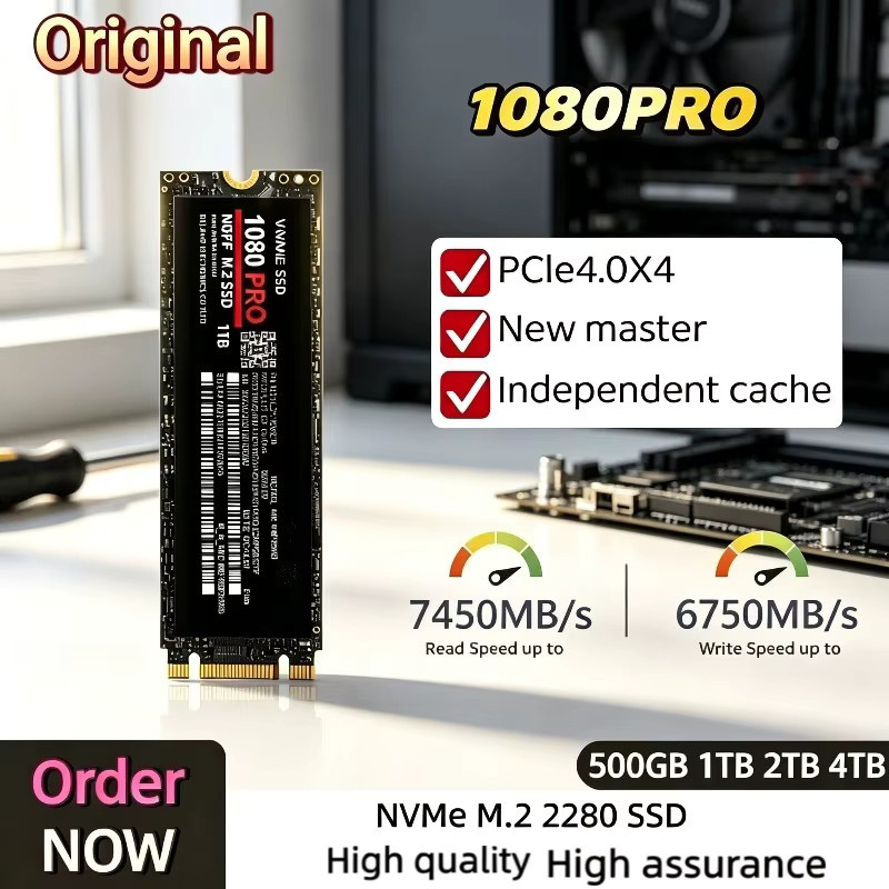 Lenovo 1080PRO PCIe 4.0 NVMe M.2 2280 SSD in Schwarz - Bild 1