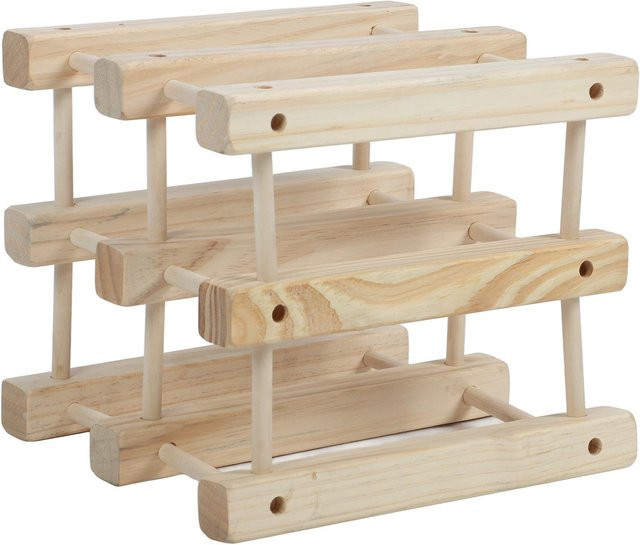 OutsideWorld Weinregal aus Kiefernholz, stapelbar und modular, beige, freistehend - Bild 1