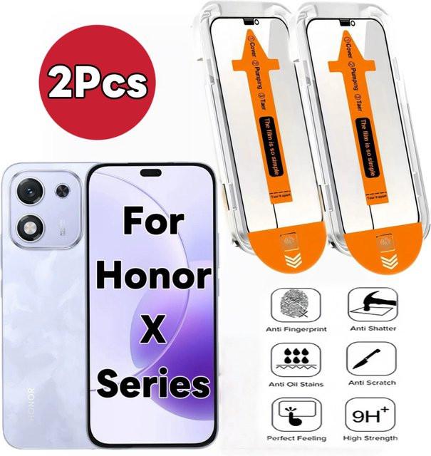2er-Pack HD-Displayschutzfolien aus gehärtetem Glas für die Honor X-Serie, transparent - Bild 1