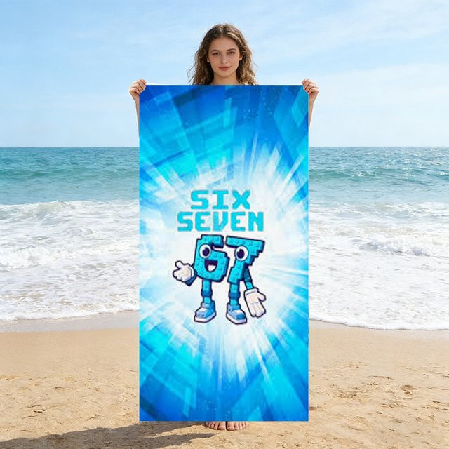 Six Seven 67 Freundschafts-Strandtuch in Blau, schnell trocknend und super saugfähig - Bild 1