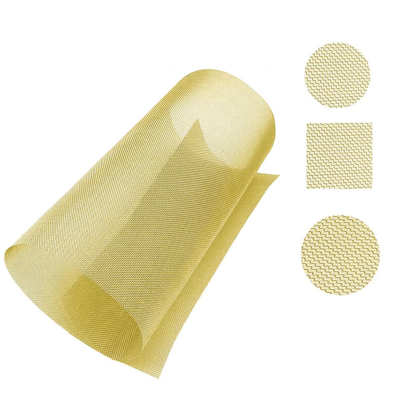 Messinggeflecht Metallgitter in Gold, grobmaschiger Kupferdraht-Schutzfilter mit 20 bis 200 Maschen, B/B/H: 15 x 15 x 15 cm - Bild 3