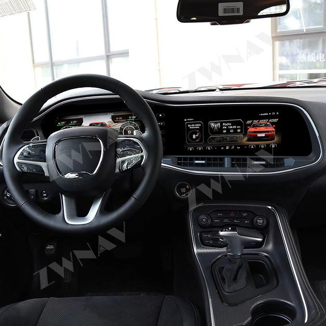 Multimedia Player ZWNAV LCD Digital Cluster für Dodge Challenger SRT Hellcat 2010-2023 mit GPS, 4G und CarPlay in Schwarz - Bild 1