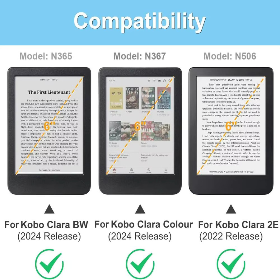 Kobo Clara Color/BW/2E Smart Cover Schutzhülle mit Handunterstützung und Auto Sleep/Wake Funktion in Pink - Bild 2