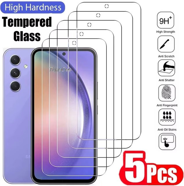 Samsung Displayschutzfolie aus gehärtetem Glas, transparent, für S26 Ultra S25 S24 S23 S21 S20 FE A57 A37 A17 A16 A56 A55 A36 A35 A26 A07 A06 - Bild 1