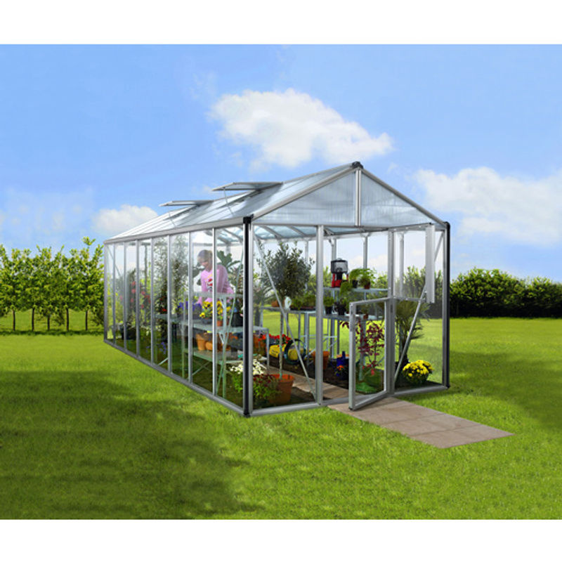 Vitavia Gewächshaus Zeus mit 15,7 m² Fläche, silberfarben, Aluminium eloxiert und Polycarbonat-Platten - Bild 4