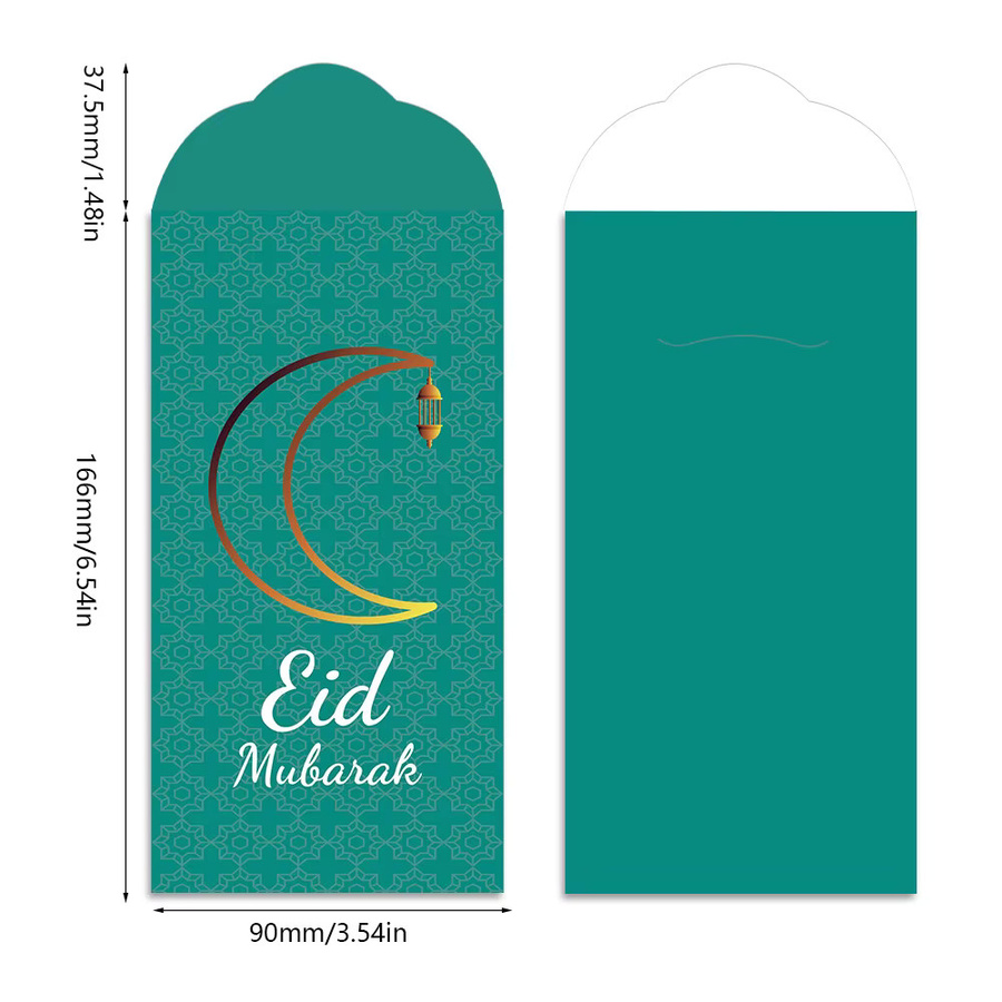 6 rote Umschläge im Mondschloss-Design aus Papier für das Eid-Festival und Ramadan-Dekorationen - Bild 4