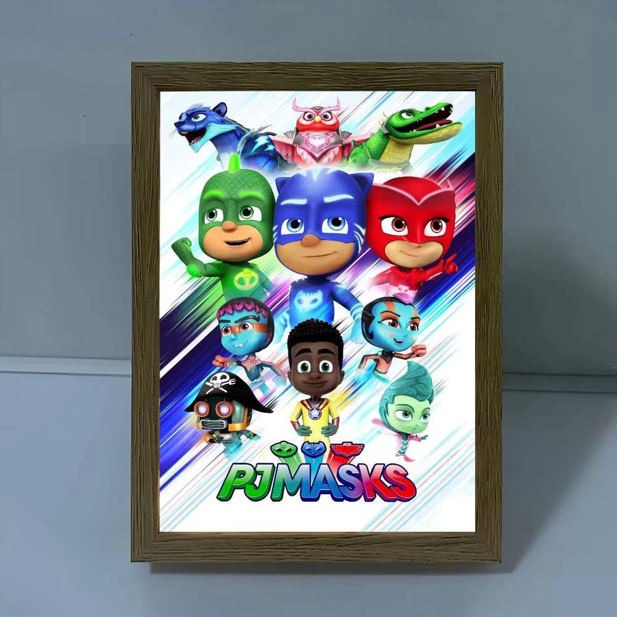 PJ Masks Vintage-Poster als selbstklebender Retro-Kraftpapieraufkleber in Mehrfarbig, Rechteckig, 15 x 15 cm - Bild 3