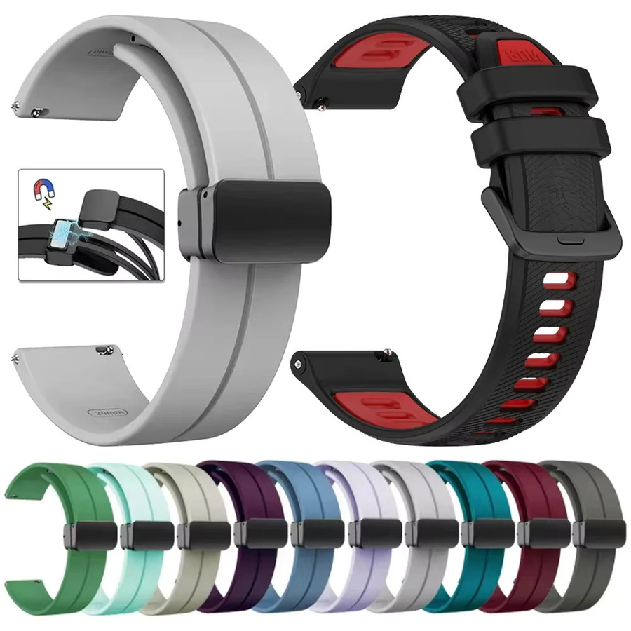 Uhrenarmband Silikon, Schwarz, Unisex, 20 mm, 22 mm - Bild 4