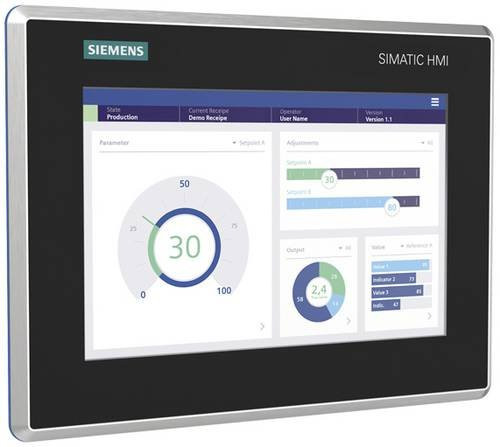 Siemens SPS-Bedienpanel 6AV2128-3KB40-0AX0 in Schwarz und Silber mit Ethernet/LAN Anschluss - Bild 1