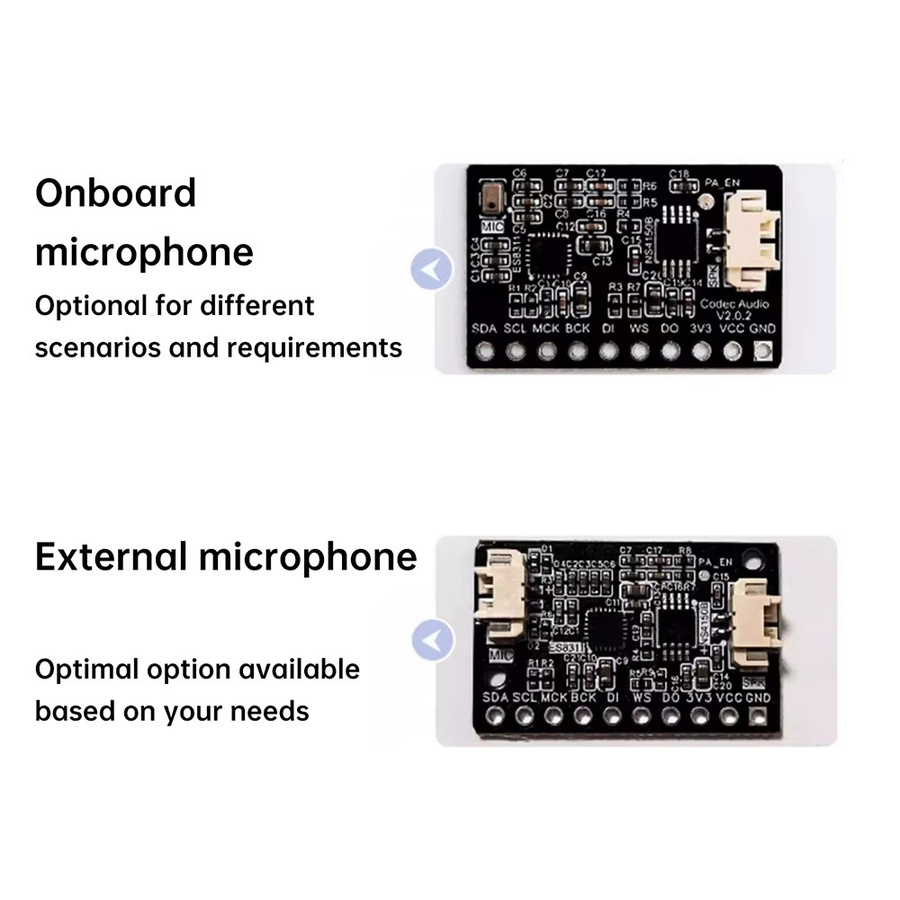 Gaqqee ES8311+NS4150B Digitales Audio-Verstärkerboard mit Mikrofon-Audiomodul in Schwarz, kompatibel mit ESP32-C3/S3 und anderen Entwicklungsboards - Bild 2