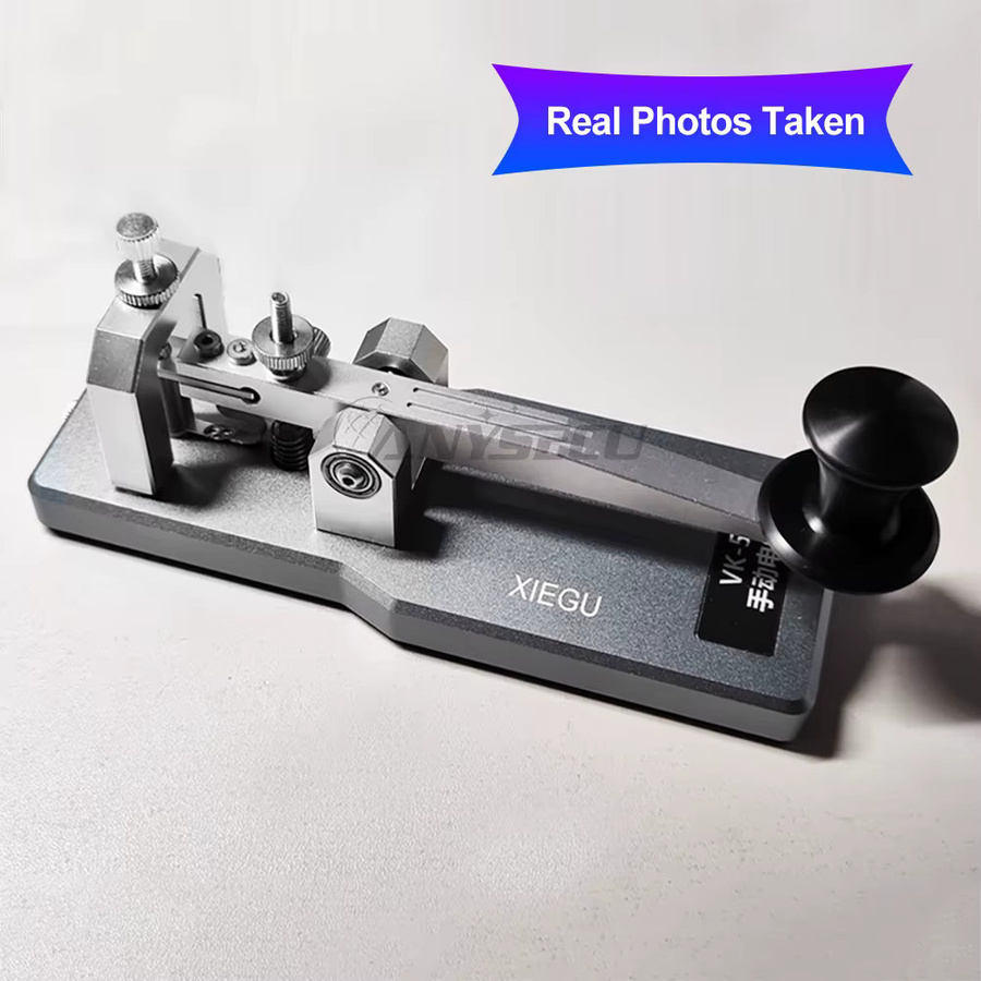 Xiegu VK-5 Kurzwellen Wireless Automatik CW Elektroschlüssel mit 3,5 mm Schnittstelle und Aluminiumlegierung Basis in Silber - Bild 2