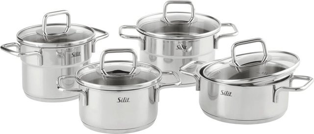 Silit Extra Cook Mini Kochtopfset aus Edelstahl, 4-teilig, Silber - Bild 1