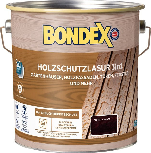 Bondex Holzschutzlasur 3 in 1 Rio Palisander Braun wasserbasiert - Bild 1