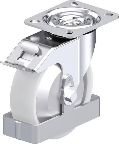 Blickle L-PO 125R-FI-FA-FS Stahlblech-Lenkrolle in Silber, Rad-Durchmesser: 125 mm, Tragfähigkeit: 250 kg - Bild 1