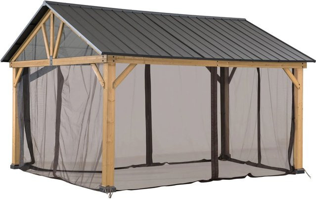 Sunjoy Gazebo Netz für Zedernholz Pavillon in Khaki, B/T: 335 x 399 cm - Bild 1