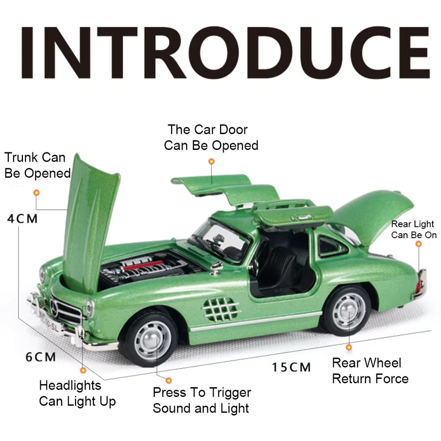 RMZ city ONE 300SL Oldtimer-Modell, Spielzeugauto, 1:32, mit Licht und Sound - Bild 1