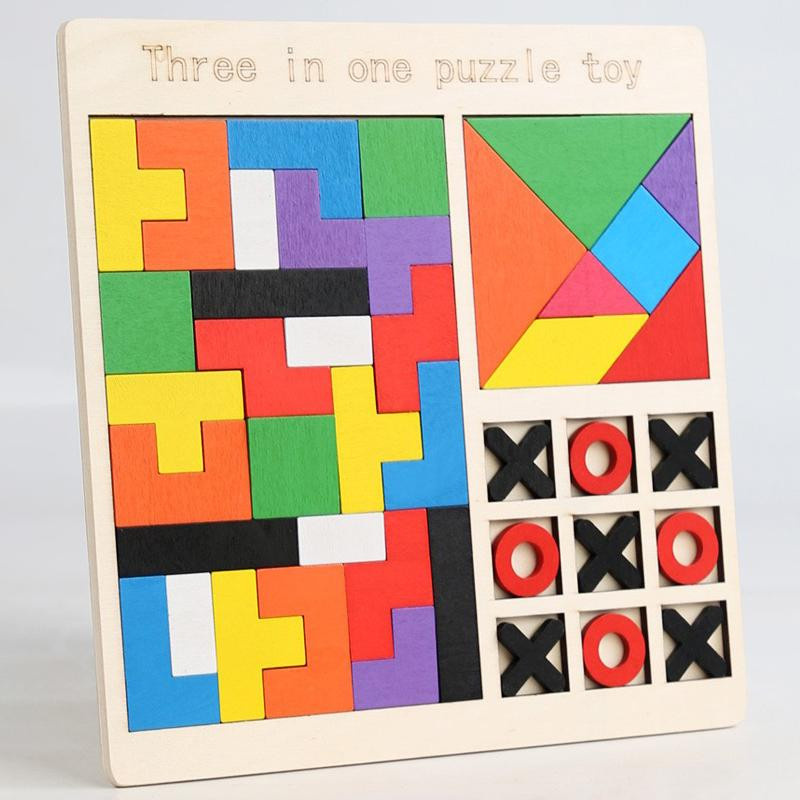 Yiran toy XO Puzzlespiel Holz Bunt 3-6 Jahre - Bild 5