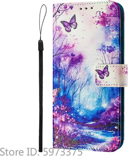 Luxus Lederhülle mit Blumenmuster als Flip Cover für Google Pixel 10A, Google Pixel 9A, Google Pixel 10 und Google Pixel 9 Pro XL 5G in Multicolour - Bild 1