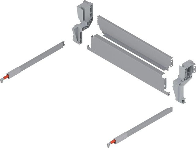 Blum Stahlrückwand für hängenden Müllauszug in Grau für Korpusbreite: 60 cm - Bild 1