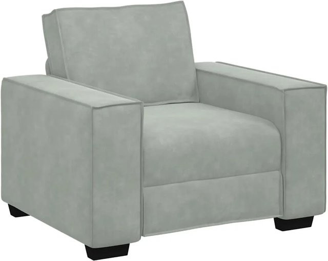 vidaXL Sessel Hellgrau aus Samt mit Armlehnen B/T/H: 100 x 78 x 84 cm - Bild 1