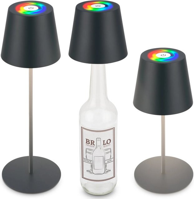 Brilo Calida Touch Akku Tischleuchte mit Flaschenaufsatz, dimmbar, LED, Anthrazit, Höhe: 36 cm - Bild 1