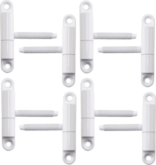 SO-TECH 8er Set Einbohrband Butt Hinge aus Stahl in Weiß, Maße: 15 x 83 mm mit Zapfen M8 x 50 mm - Bild 1