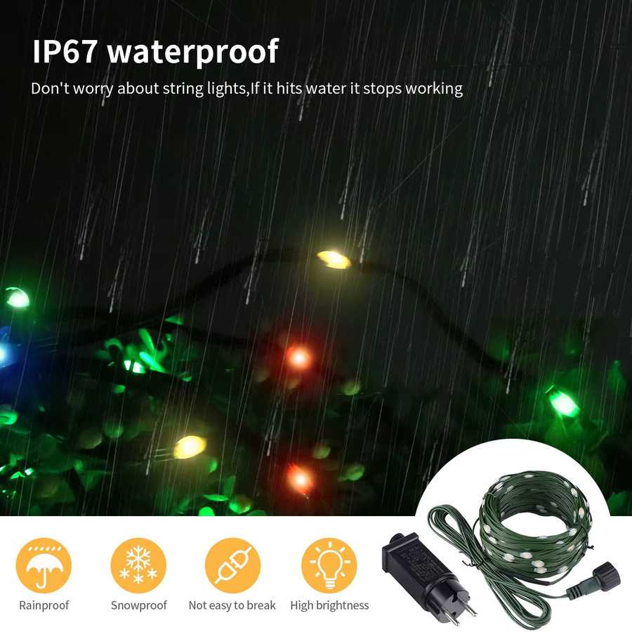 Lcamaw Warmweiße RGB-LED-Lichterkette aus Lederdraht für Weihnachtsdekoration und Gartendekoration, DC24V - Bild 6