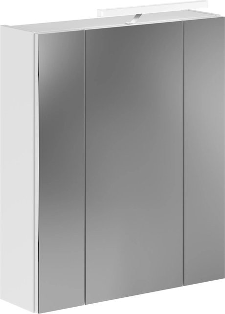 Spiegelschrank xonox.home Linus in Weiß Hochglanz mit LED-Beleuchtung, B/T/H: 60 x 18 x 70 cm - Bild 1