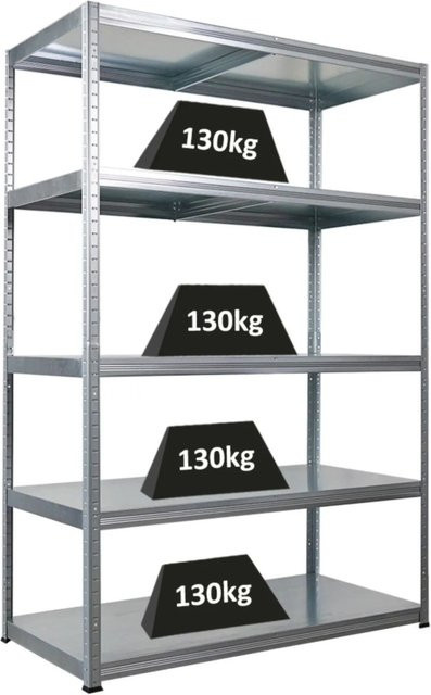 PROREGAL Schwerlastregal Steel Eagle verzinkt in Silber, H x B x T: 180 x 120 x 60 cm - Bild 1